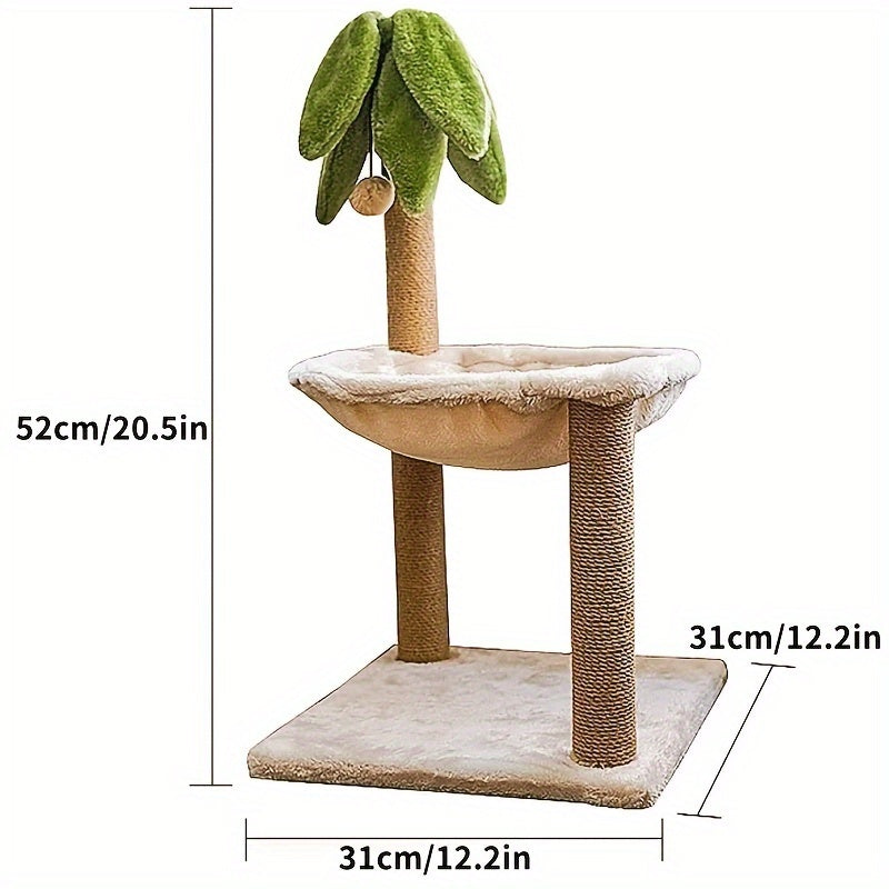 Kokospalm Kattenboom met Cactushuis, Hangmat en Krabplank