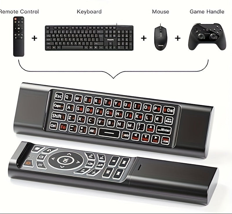 Dual-mode air mouse met afstandsbediening en verlicht toetsenbord