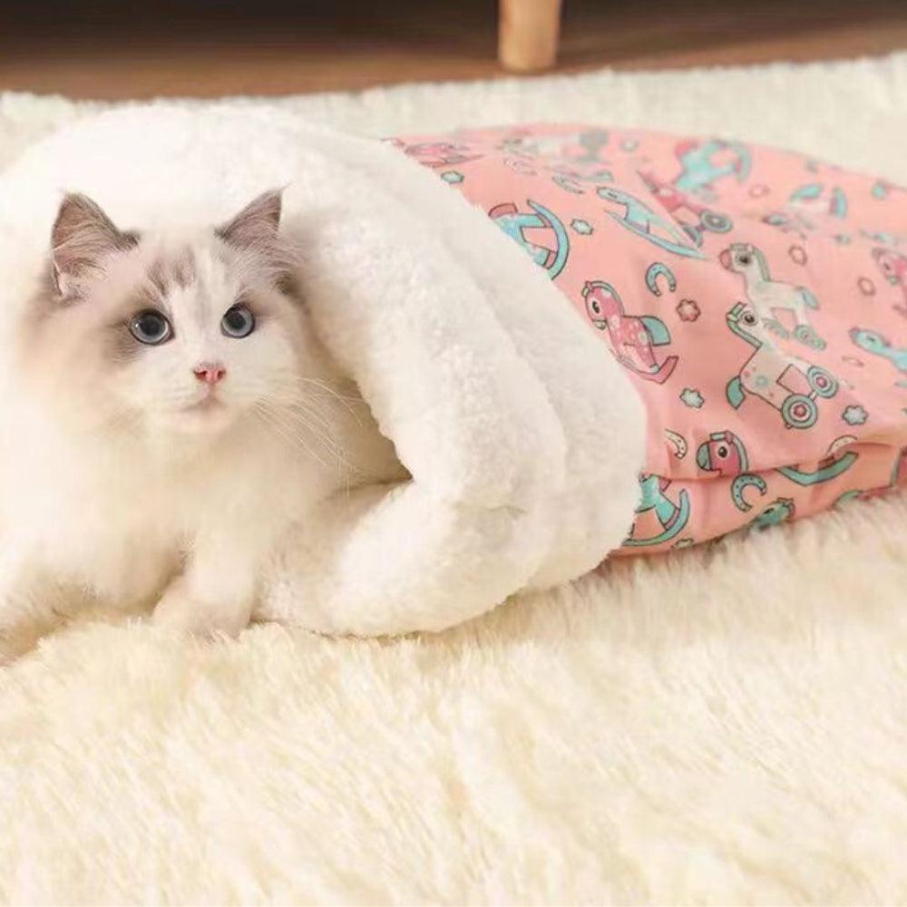 Warme Pluche Kattenslaapzak met Grotvormig Ontwerp