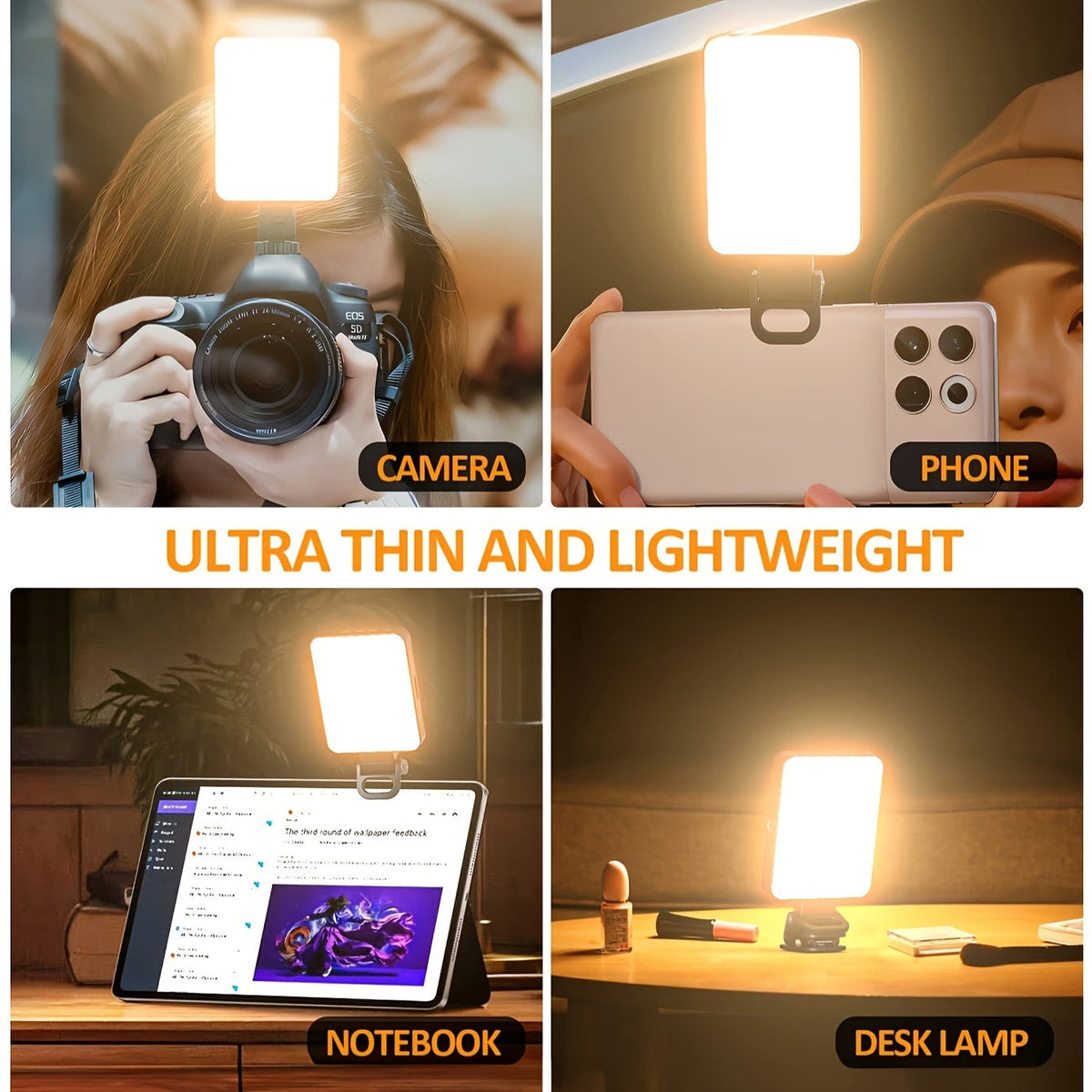 Oplaadbare magnetische LED-ringlamp met drie lichtstanden