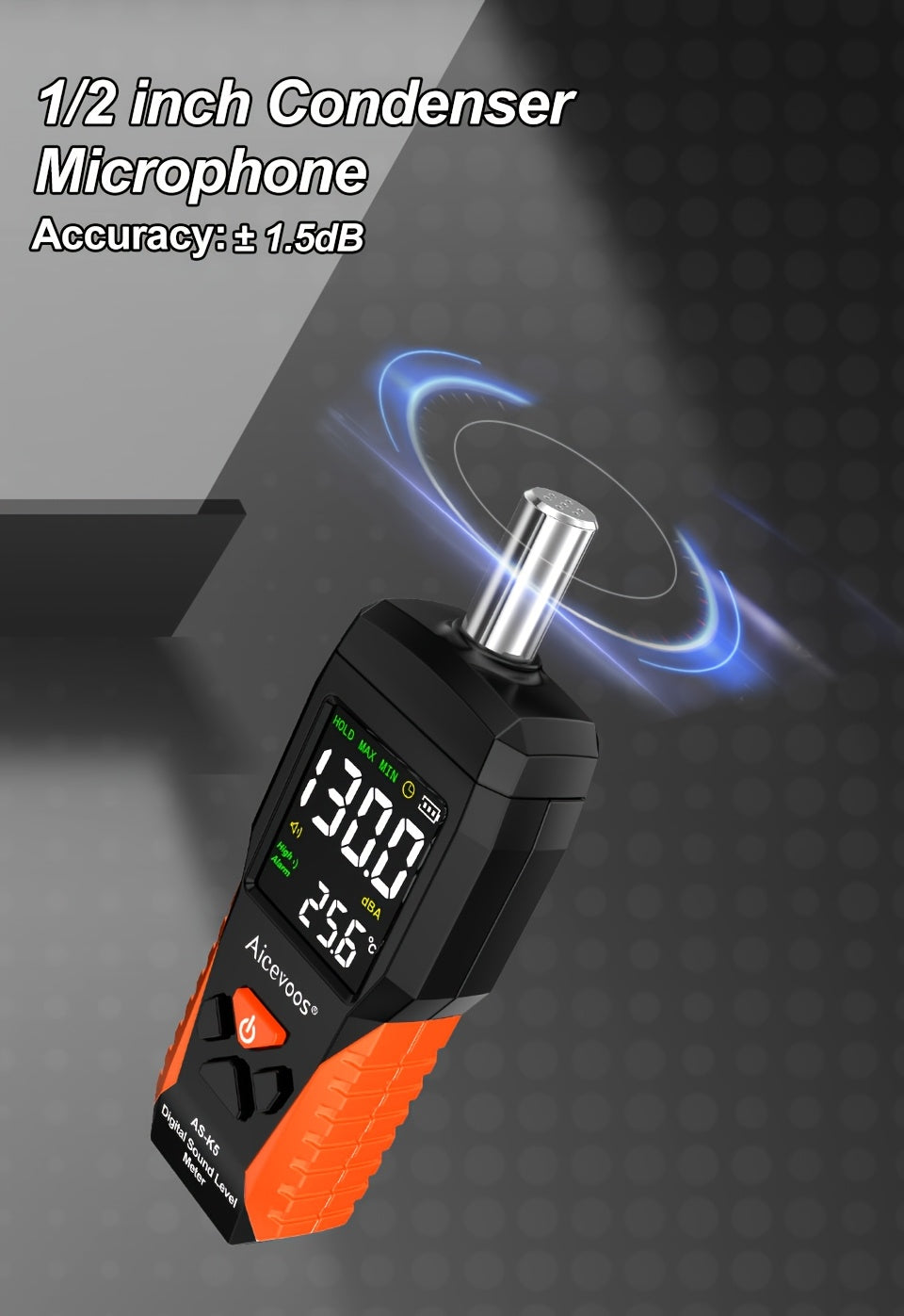Draagbare digitale geluidsmeter – 30 tot 130 dB