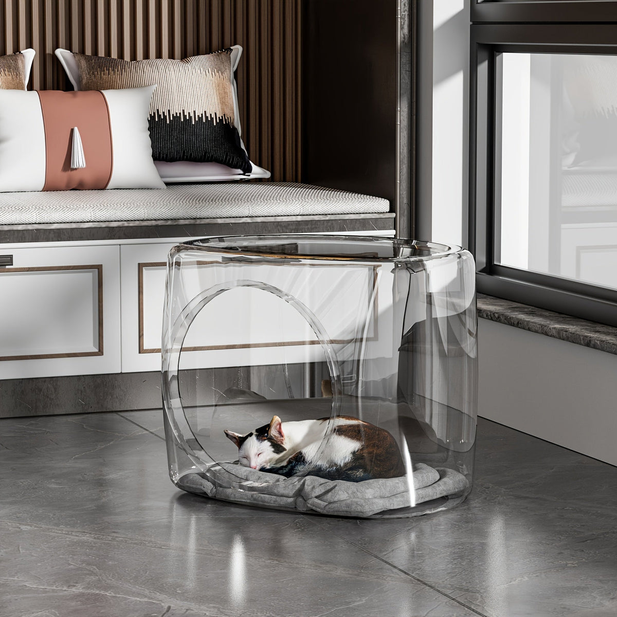 Modern Transparant Kattenhuis van Kunststof