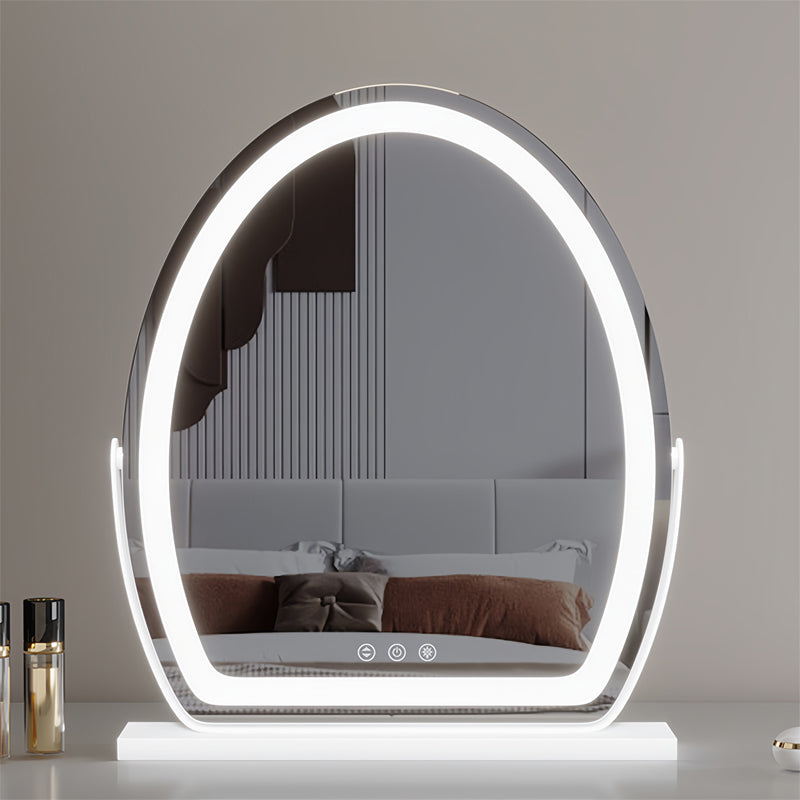 Ovale LED make-upspiegel - 3 lichtstanden met touchdimmer