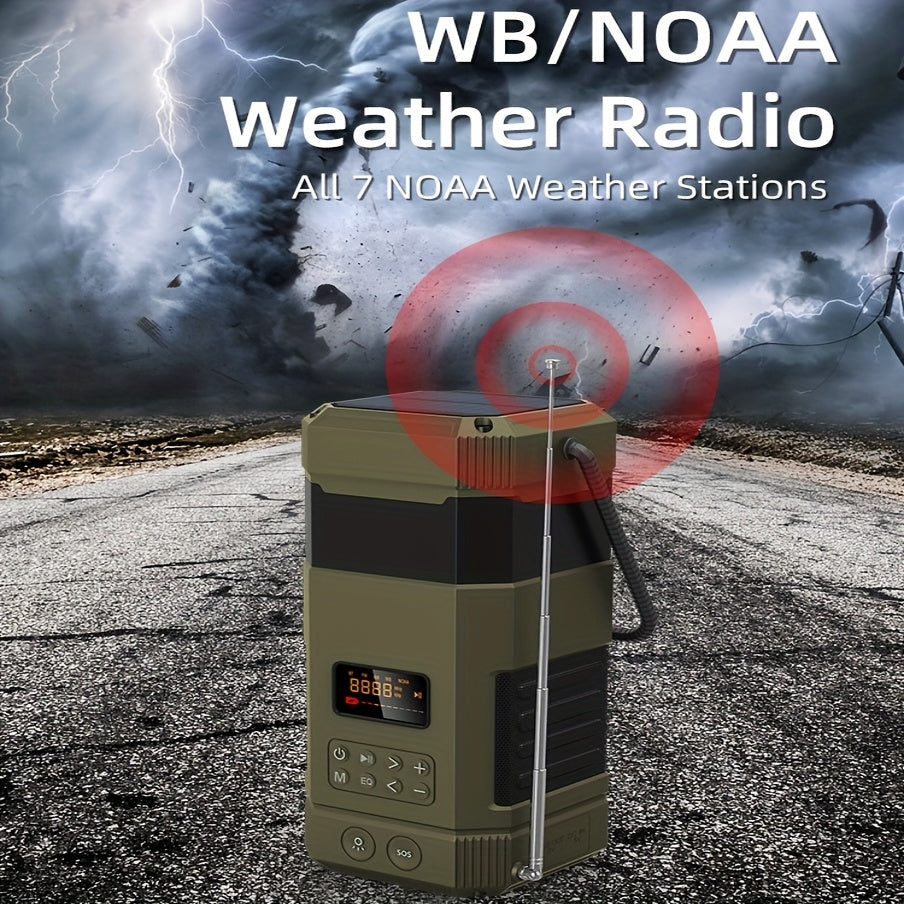 Noodradio met campinglamp, zonnepaneel en 5000mAh-powerbank
