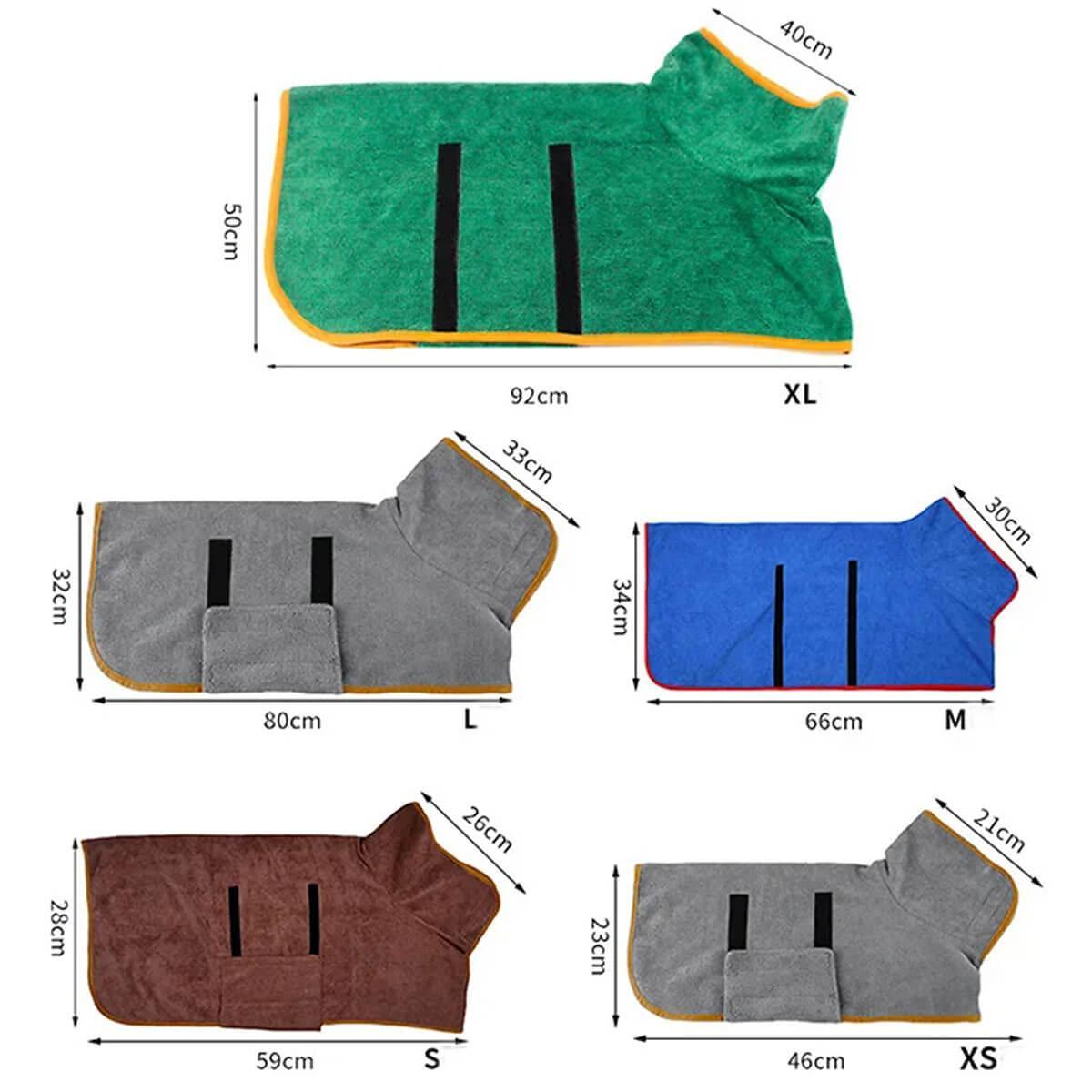 Absorberende Microvezel Hondenbadjas met Klittenbandsluiting
