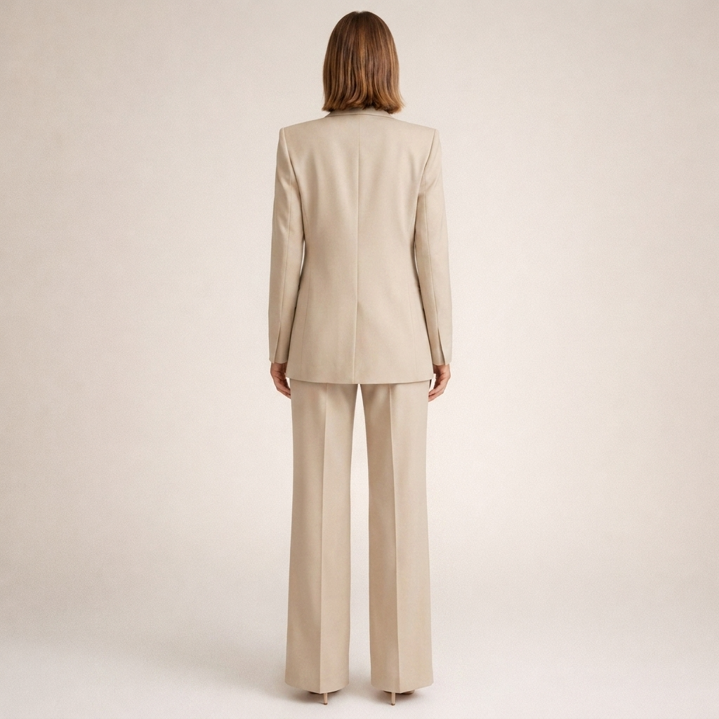 Stijlvol damespak met blazer en flared broek