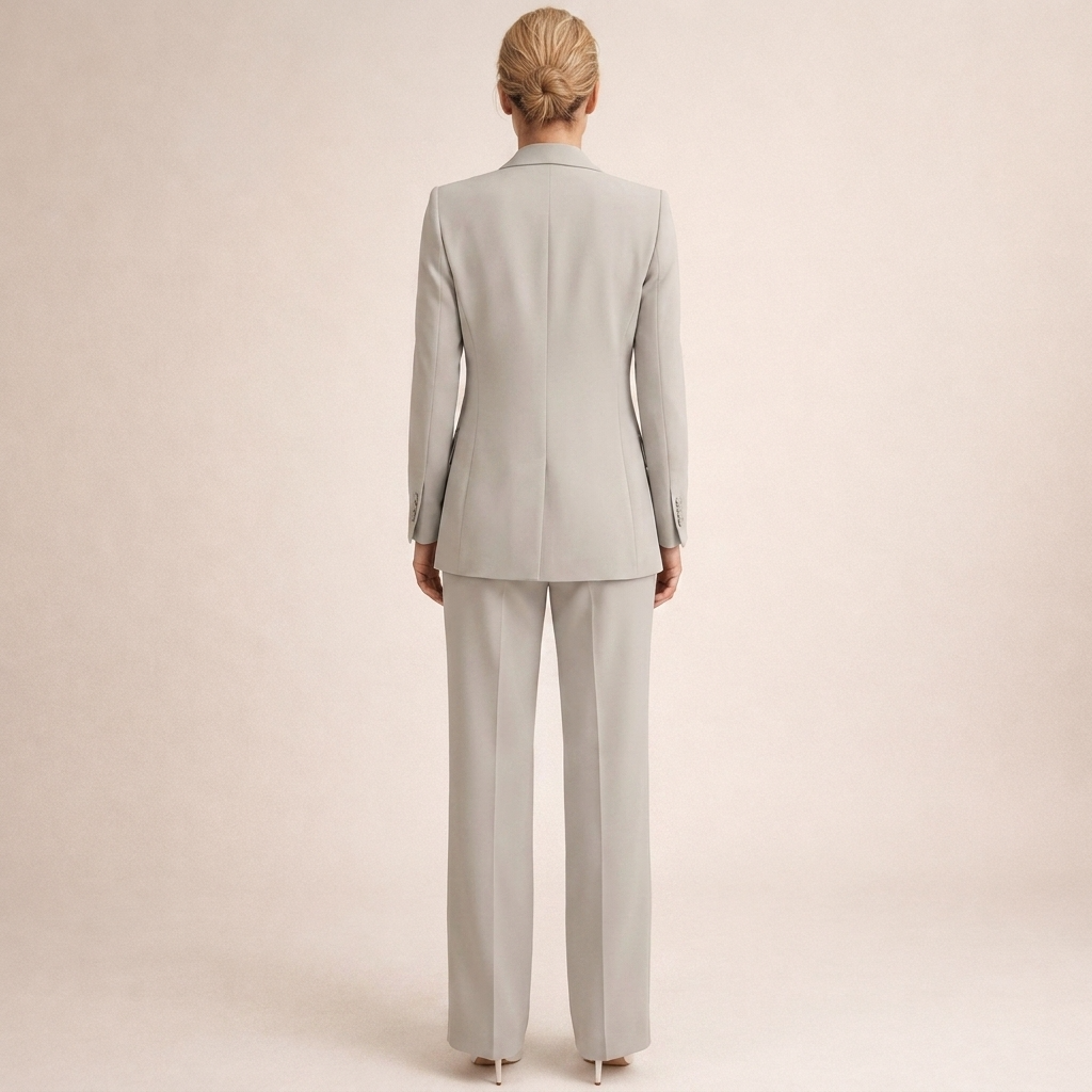 Stijlvol damespak met blazer en flared broek