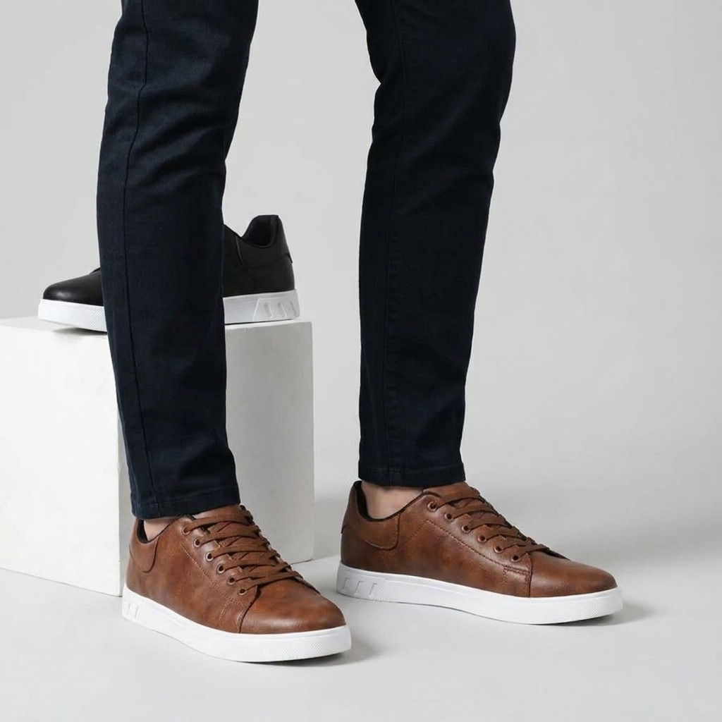 Lage casual vetersneakers voor heren