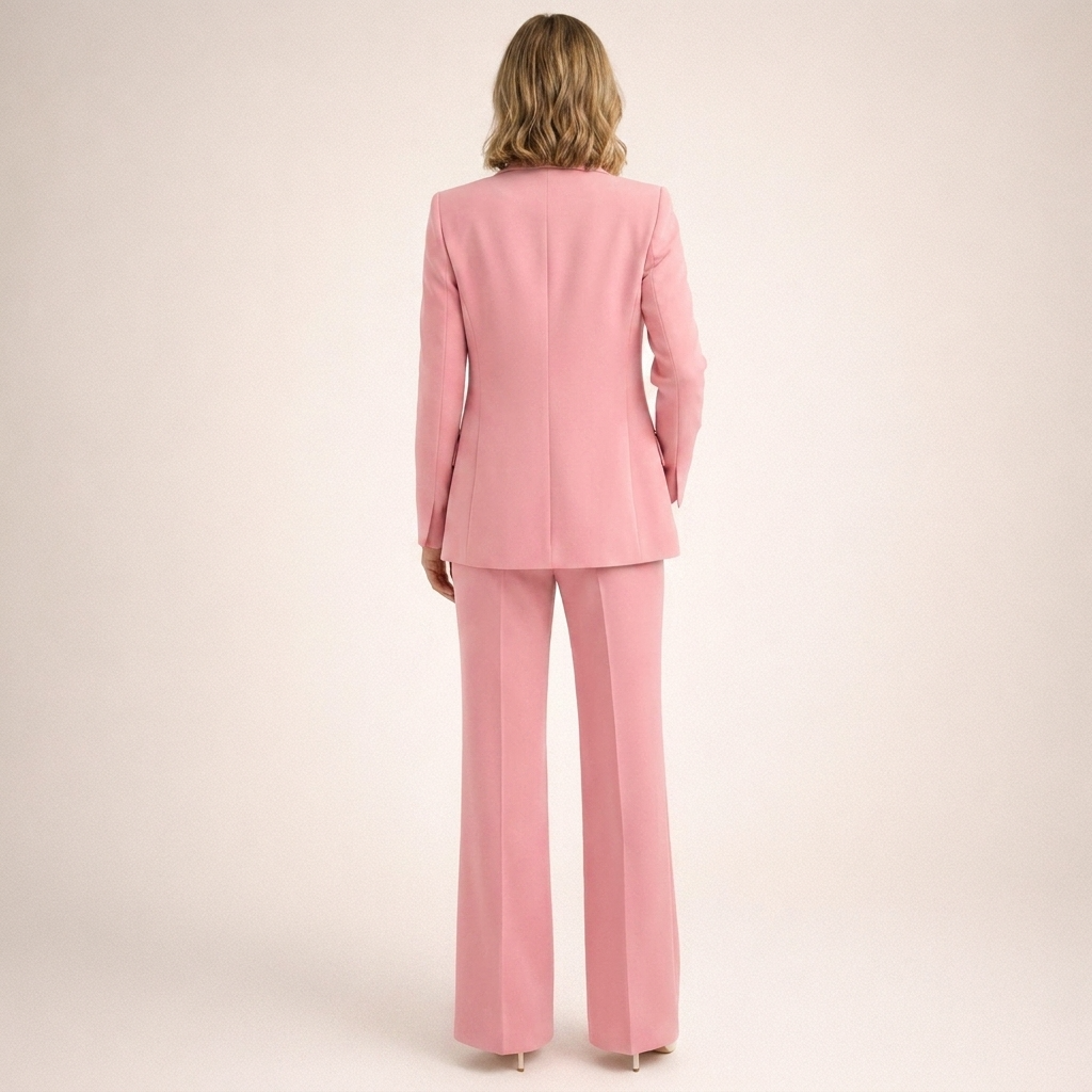 Stijlvol damespak met blazer en flared broek