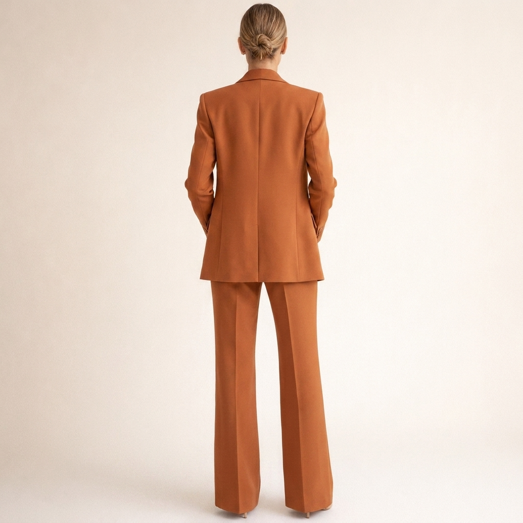 Stijlvol damespak met blazer en flared broek