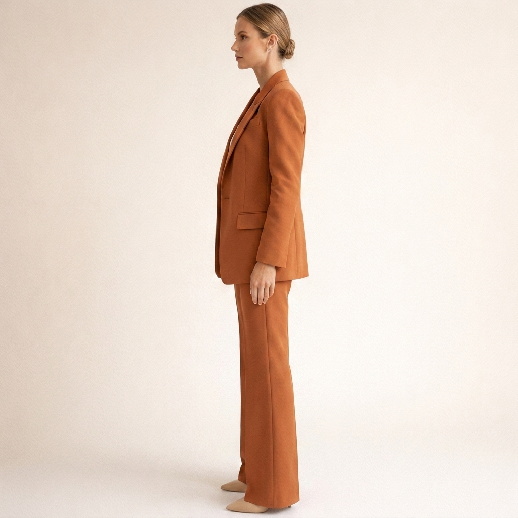 Stijlvol damespak met blazer en flared broek
