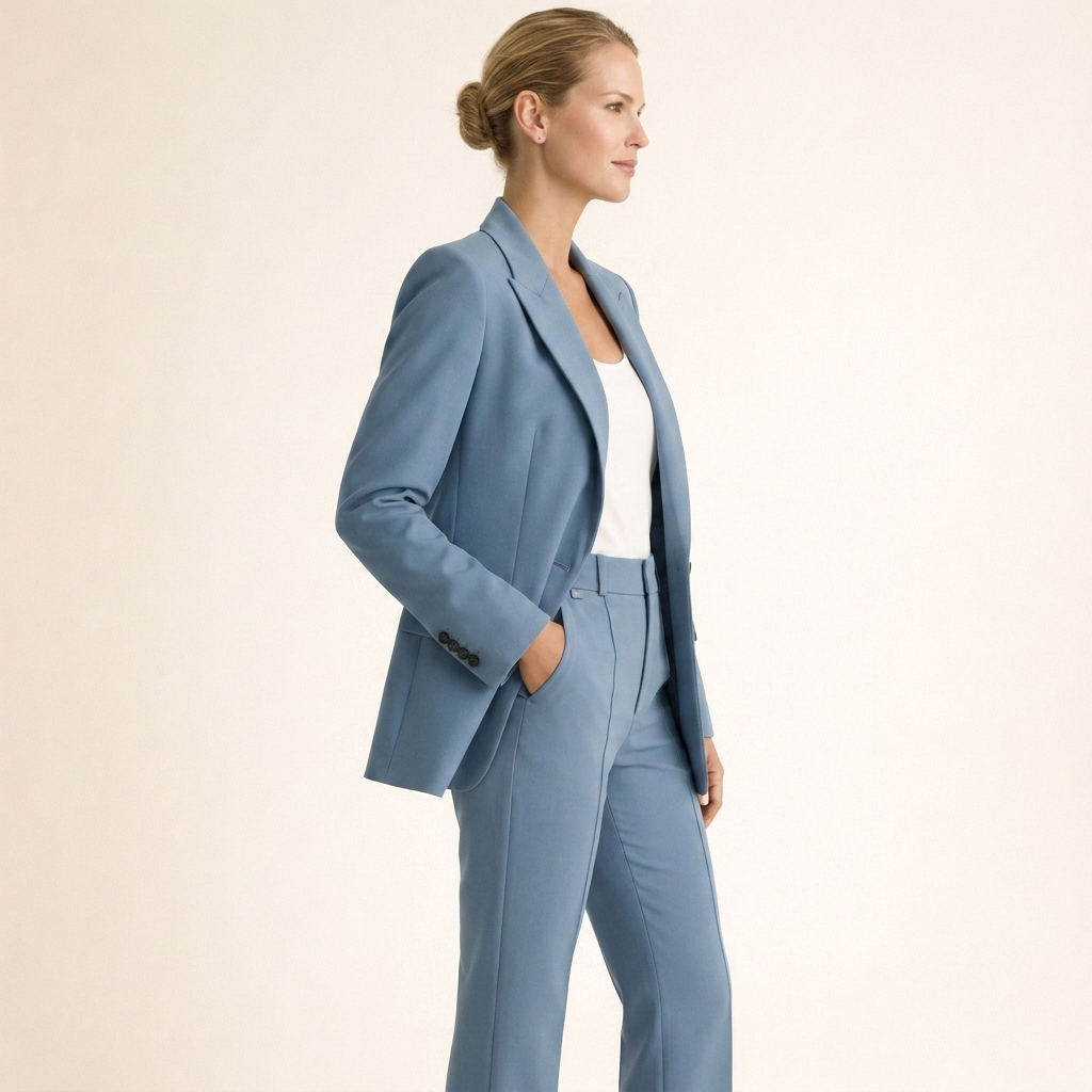 Stijlvol damespak met blazer en flared broek