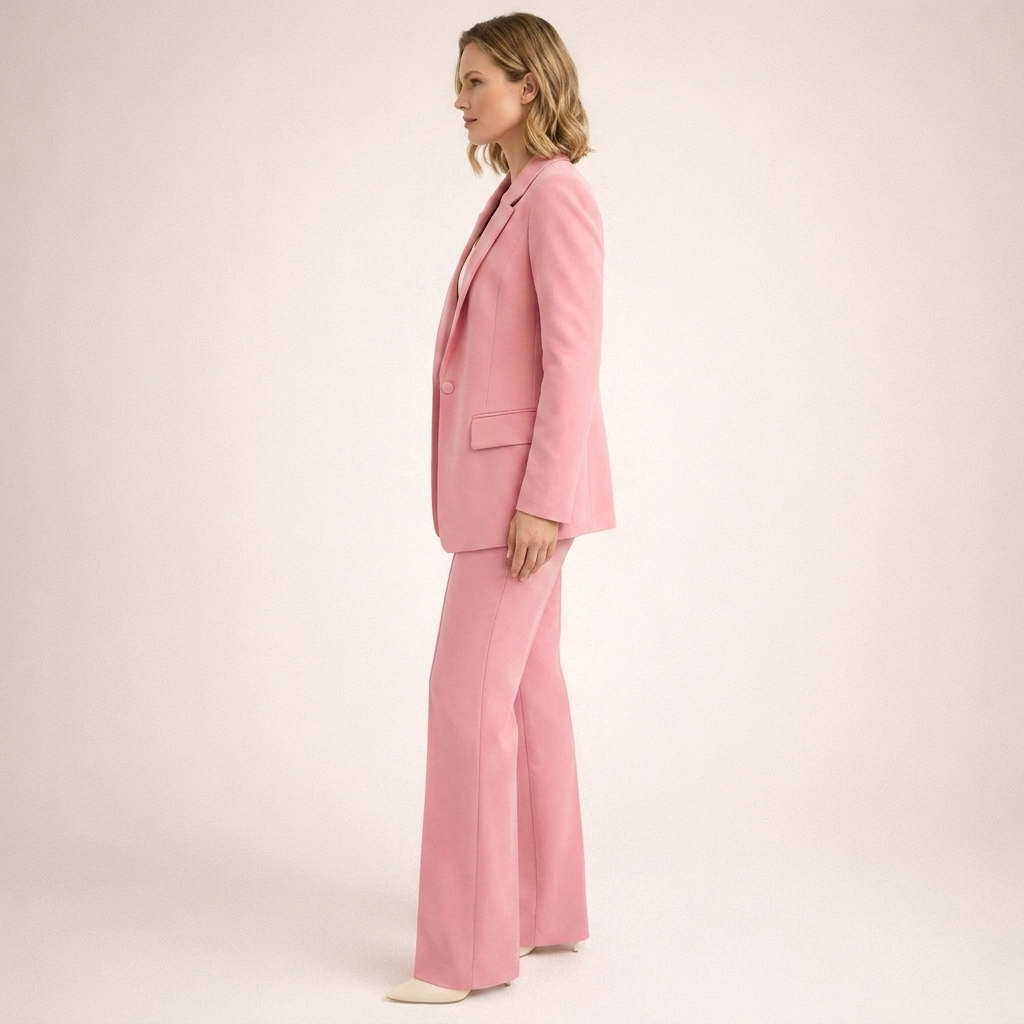 Stijlvol damespak met blazer en flared broek
