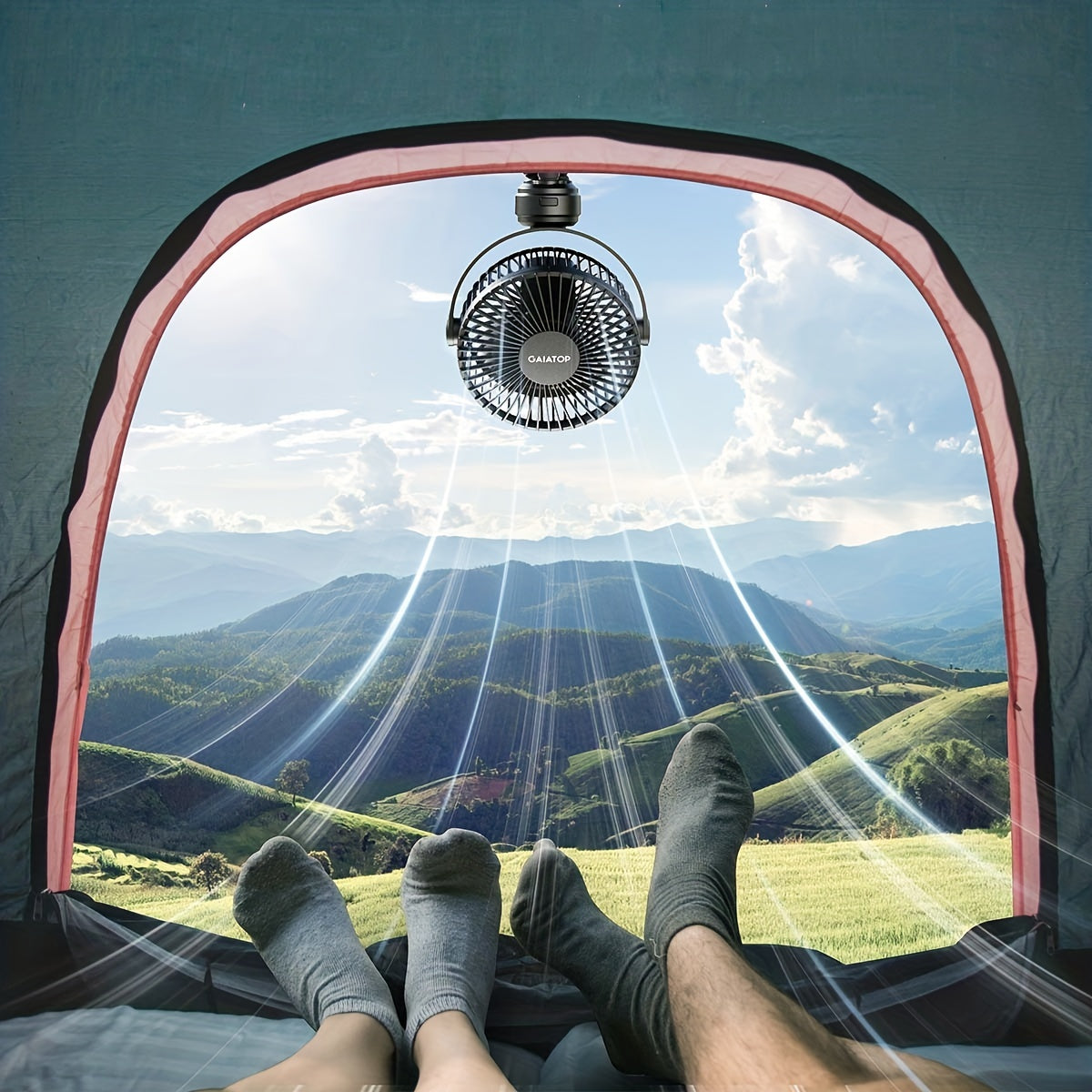 Oplaadbare mini-kinderwagenventilator met flexibele poten