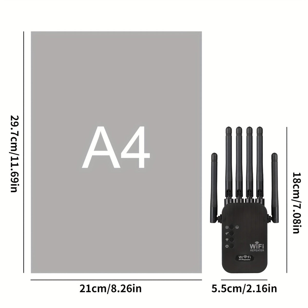 Dual-band wifi 6-bereikvergroter met zes antennes
