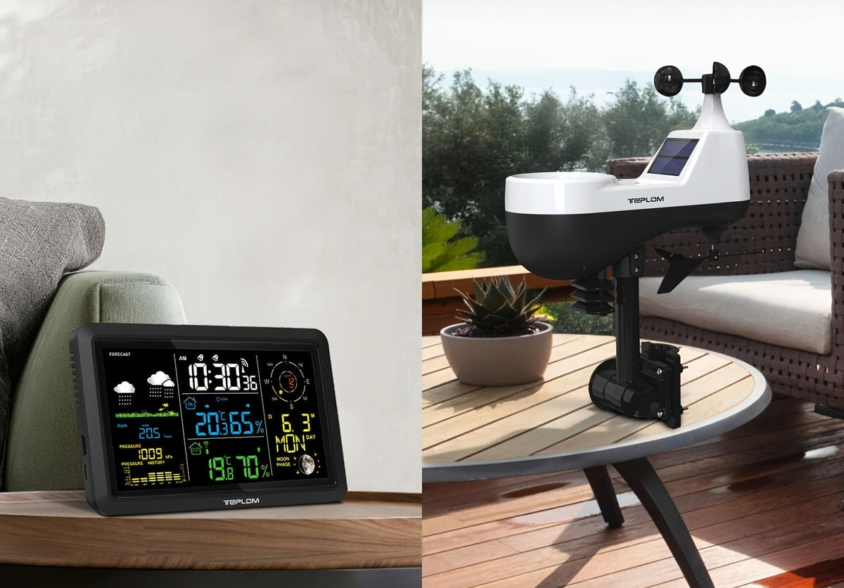 Draadloos 5-in-1 weerstation met 7,5-inch kleurendisplay