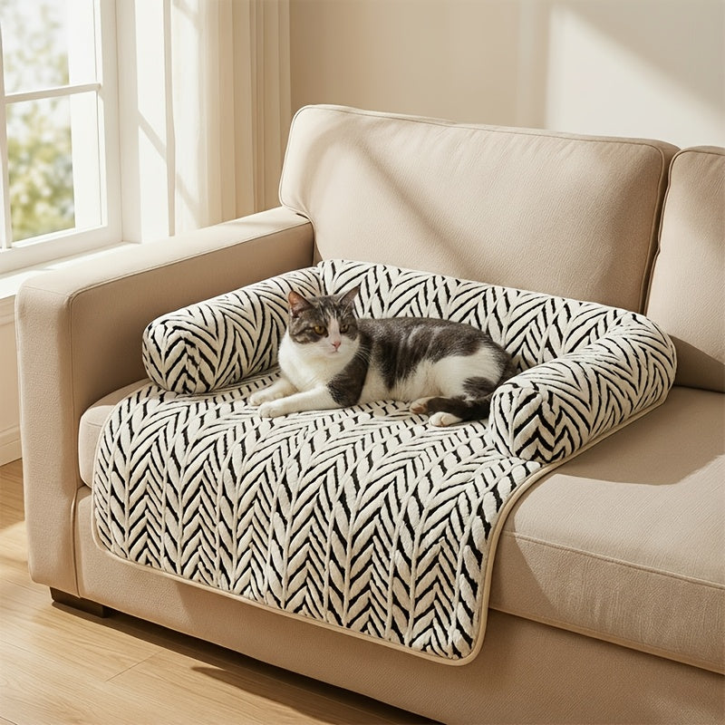 Pluche Huisdierbed met Opstaande Rand en Antislip Onderzijde