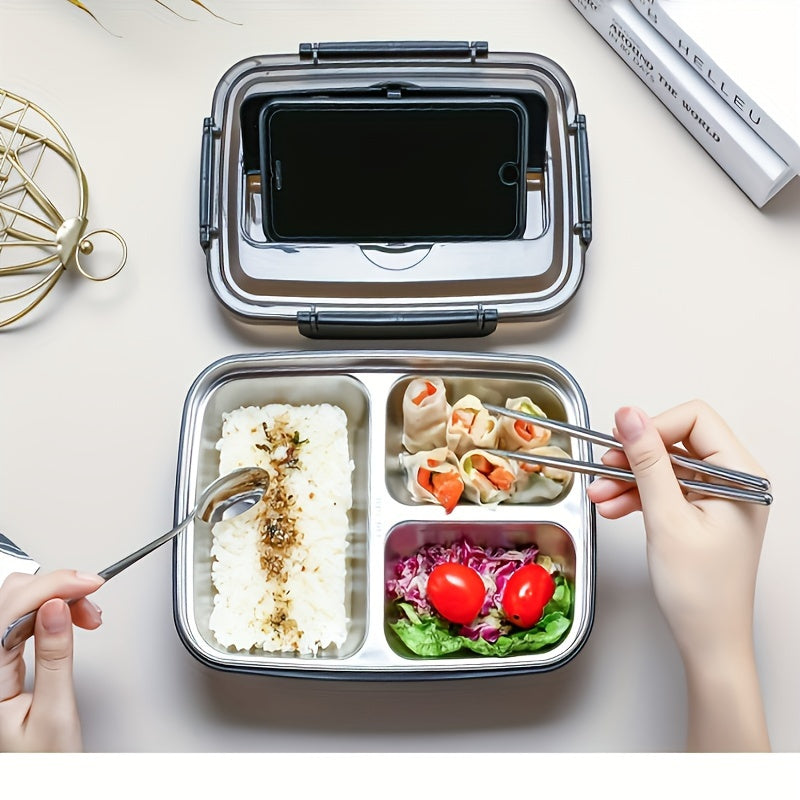 Roestvrijstalen lunchbox met 3 compartimenten