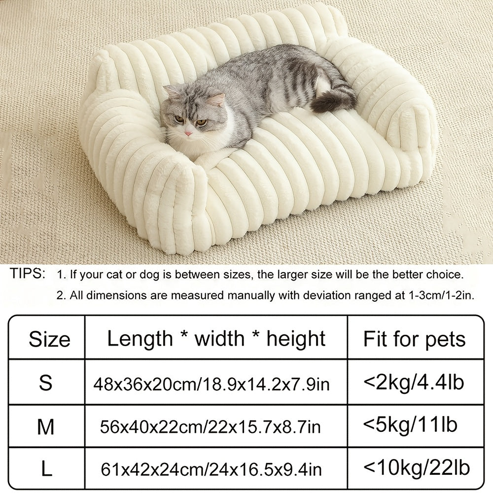 Zachte Kattenbank van Corduroy Fleece met Pluche Voering