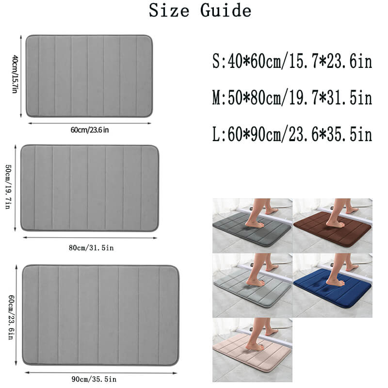 Badmat van traagschuim - Koraalfleece met antislip