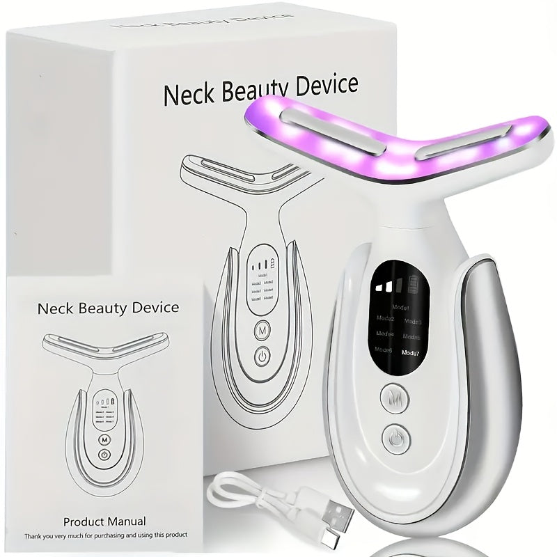 Gezichts- en nekmassager met 7 lichtstanden en display