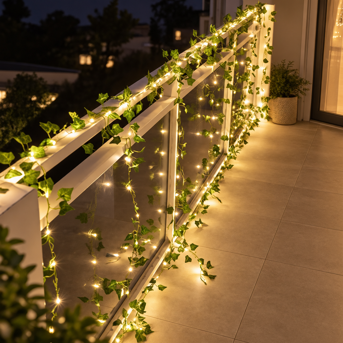 Klimop LED lichtslinger - Warm wit op batterijen