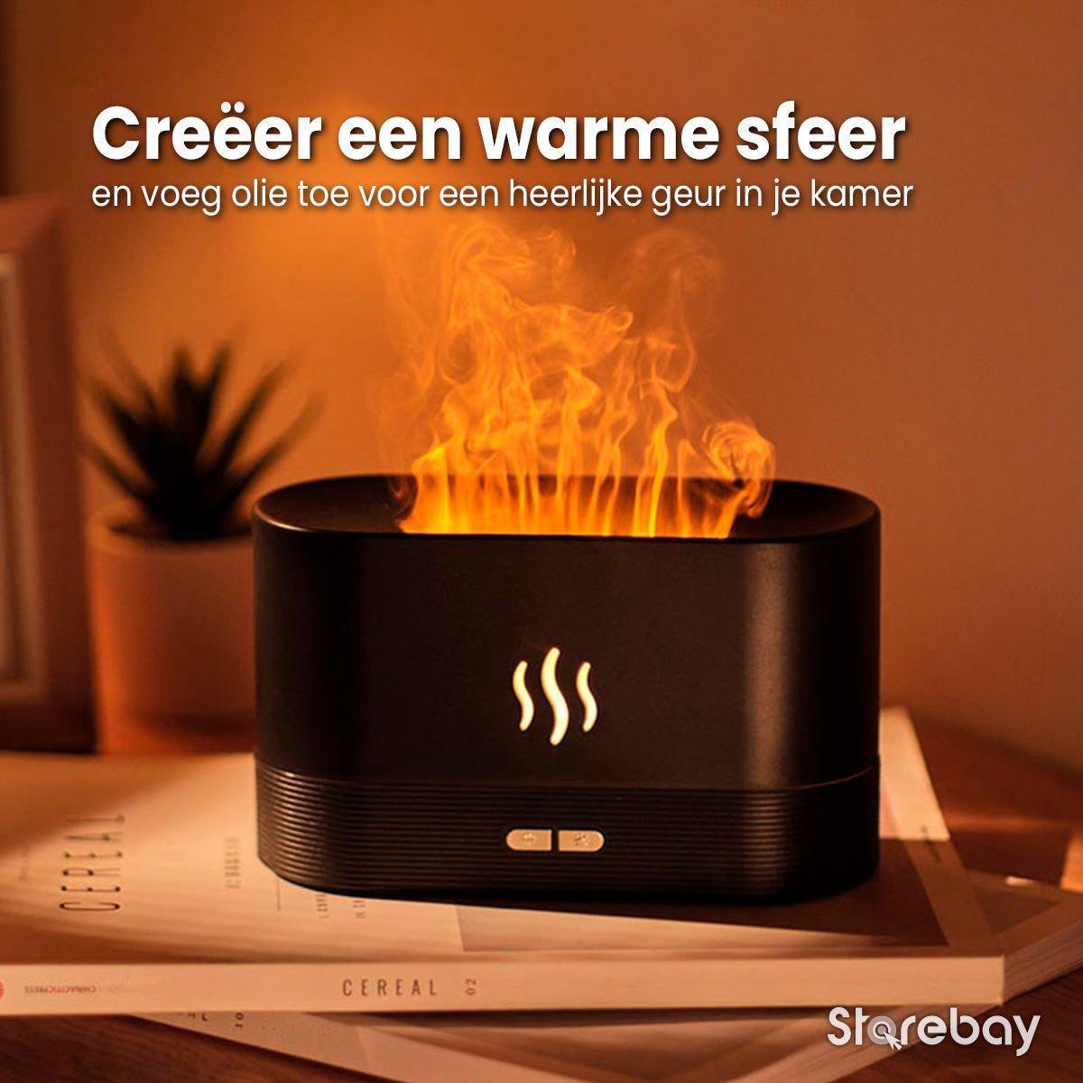 Aroma diffuser met vlameffect - 180 ml met LED licht