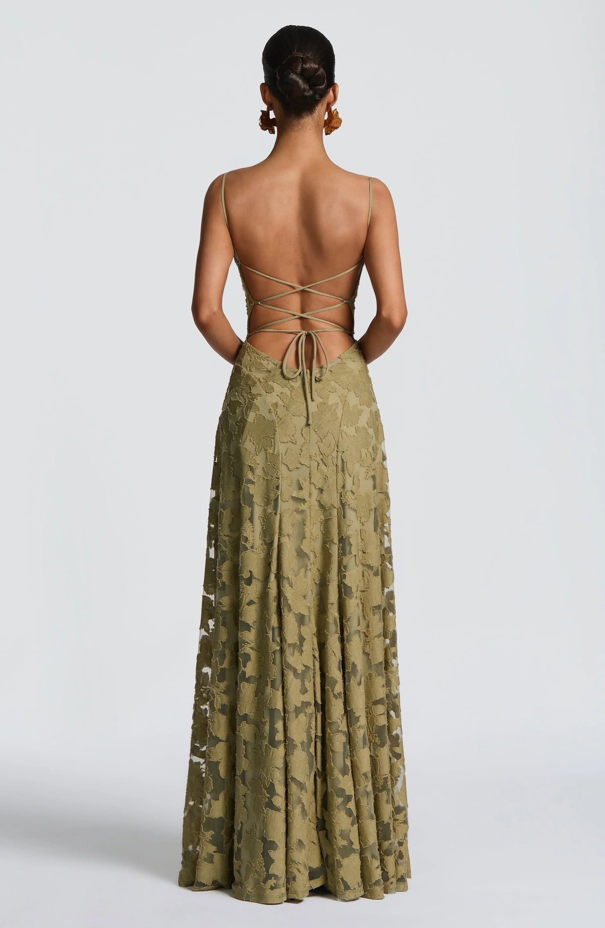 Romantische maxi-jurk met bloemen- en kantdetails