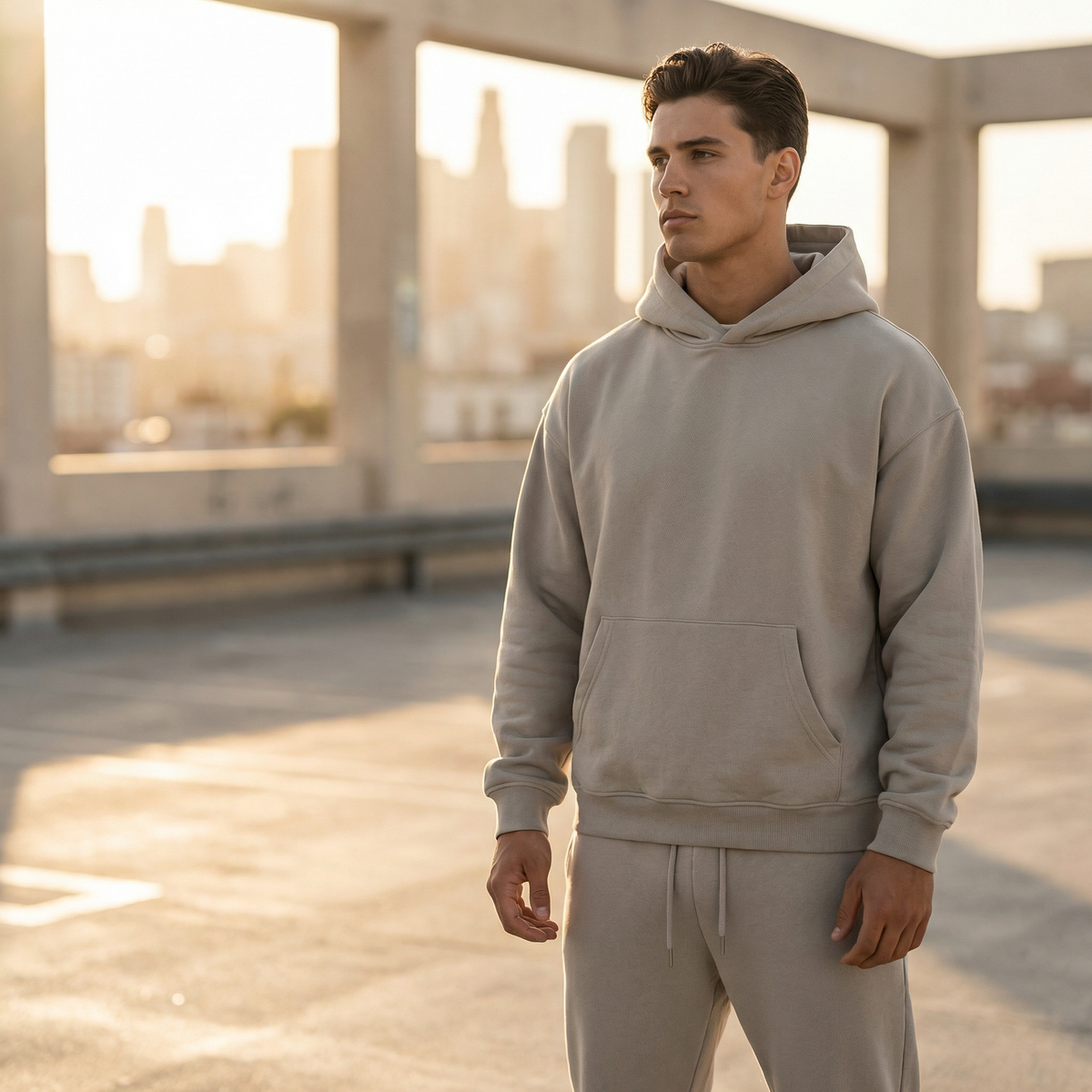 Oversized hoodie- en joggerset voor heren