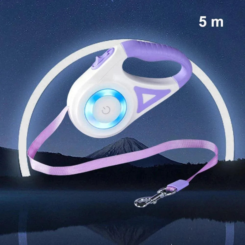 Intrekbare Hondenriem met LED-Lamp en RGB-Verlichting