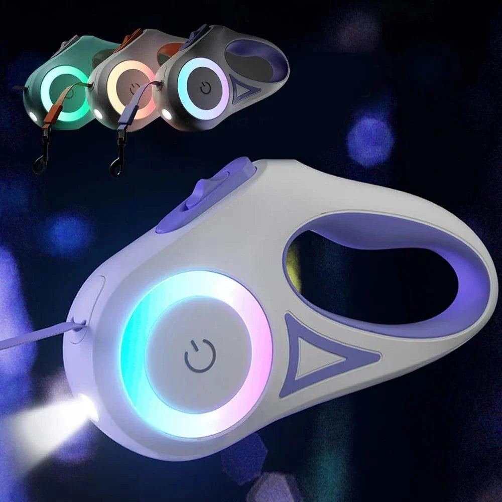 Intrekbare Hondenriem met LED-Lamp en RGB-Verlichting