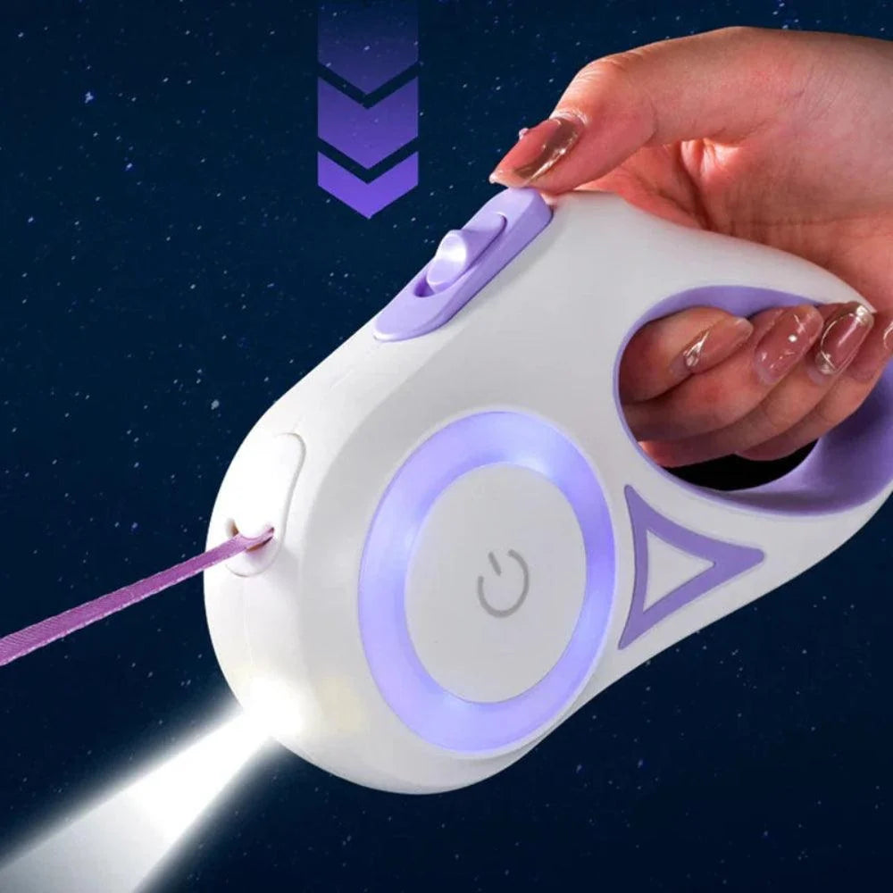 Intrekbare Hondenriem met LED-Lamp en RGB-Verlichting