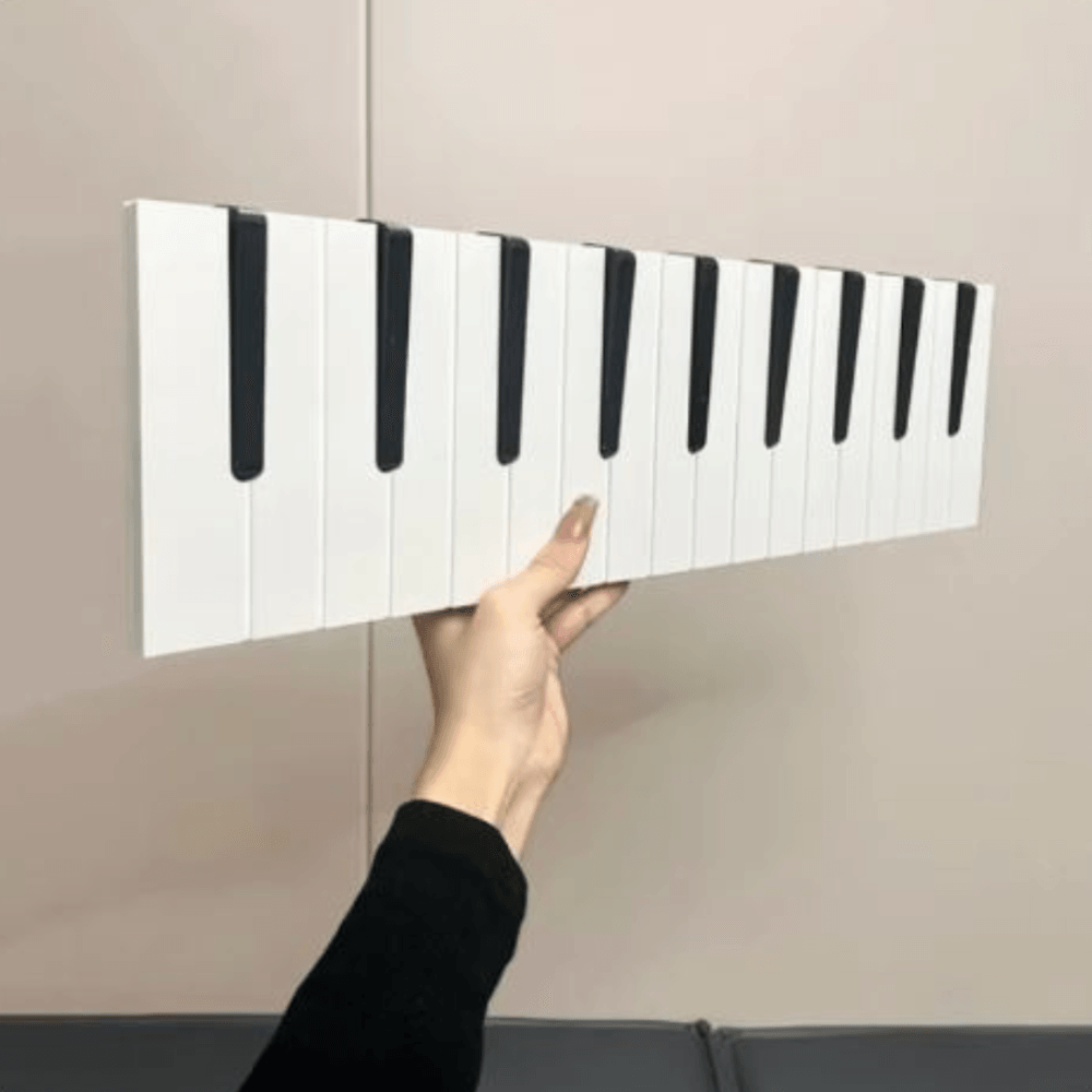 Kapstok met pianotoetsen - Zwart-wit met 9 haken