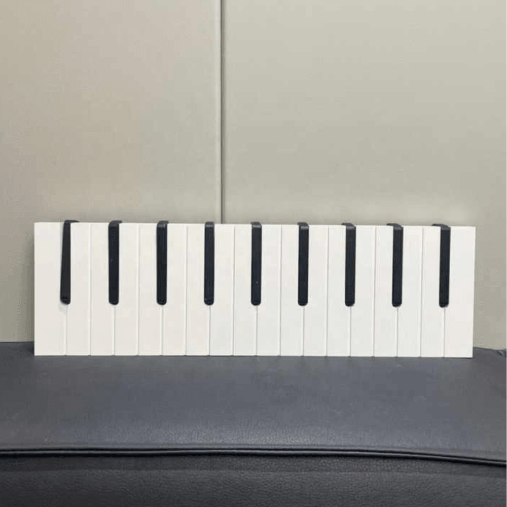 Kapstok met pianotoetsen - Zwart-wit met 9 haken