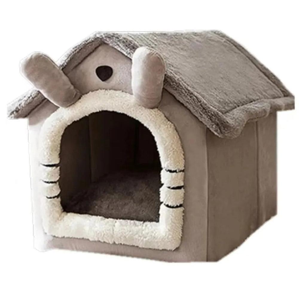 Demonteerbaar Pluche Huisdierhuisje voor Katten en Kleine Honden