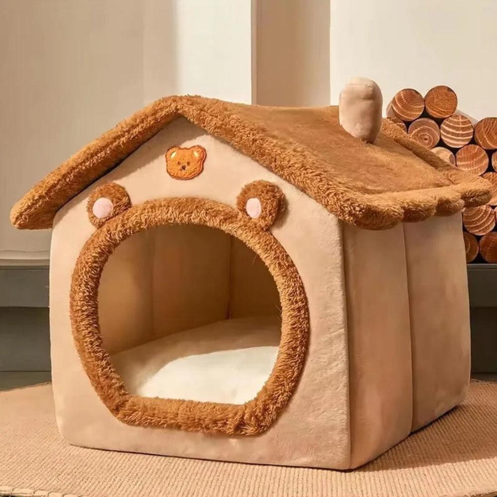 Demonteerbaar Pluche Huisdierhuisje voor Katten en Kleine Honden