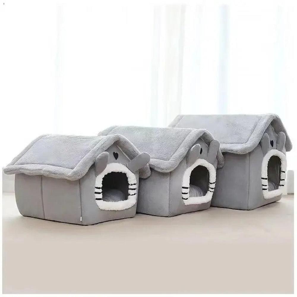 Demonteerbaar Pluche Huisdierhuisje voor Katten en Kleine Honden