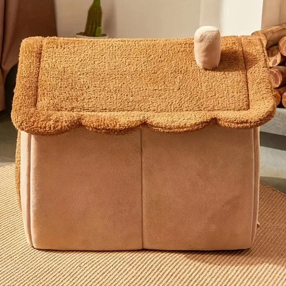 Demonteerbaar Pluche Huisdierhuisje voor Katten en Kleine Honden