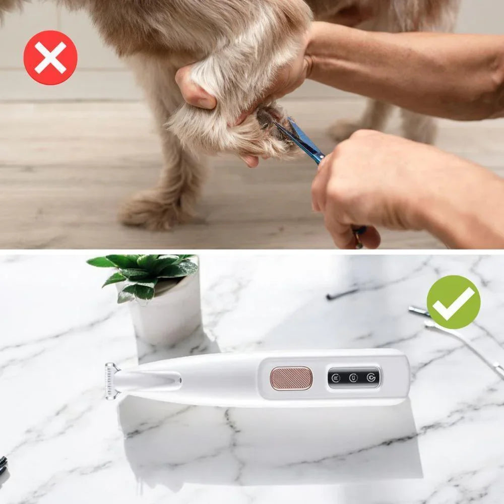 Oplaadbare Precisietrimmer voor Dierenpoten met LED-Licht