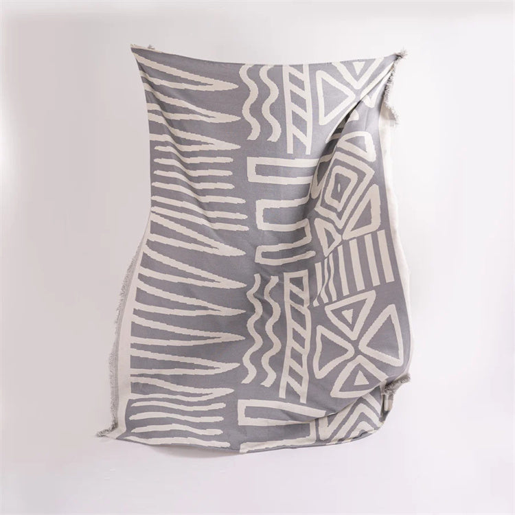 Boho chenille bankhoes - Geometrische meubelbeschermer