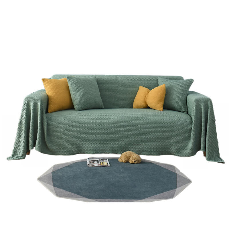 Extra grote gebreide bankplaid - Katoen en polyester