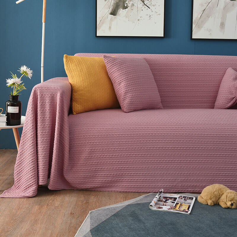 Extra grote gebreide bankplaid - Katoen en polyester