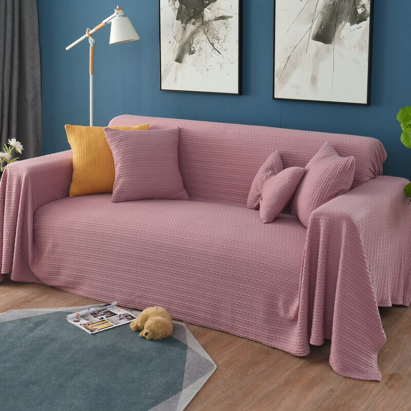 Extra grote gebreide bankplaid - Katoen en polyester