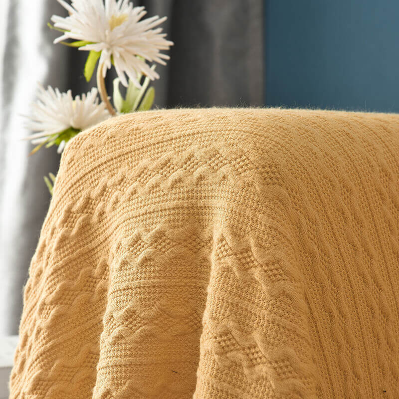 Extra grote gebreide bankplaid - Katoen en polyester