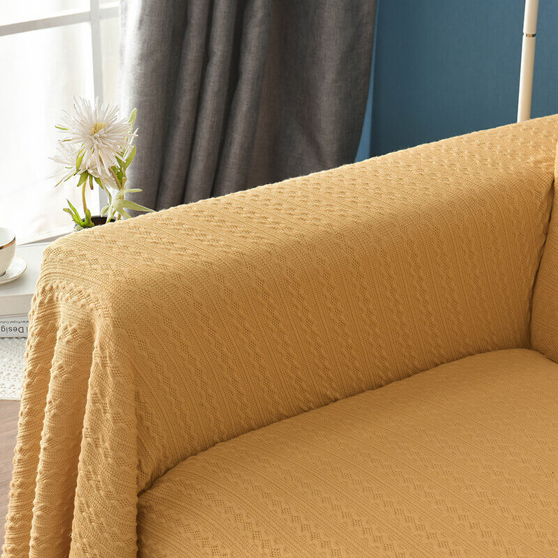 Extra grote gebreide bankplaid - Katoen en polyester